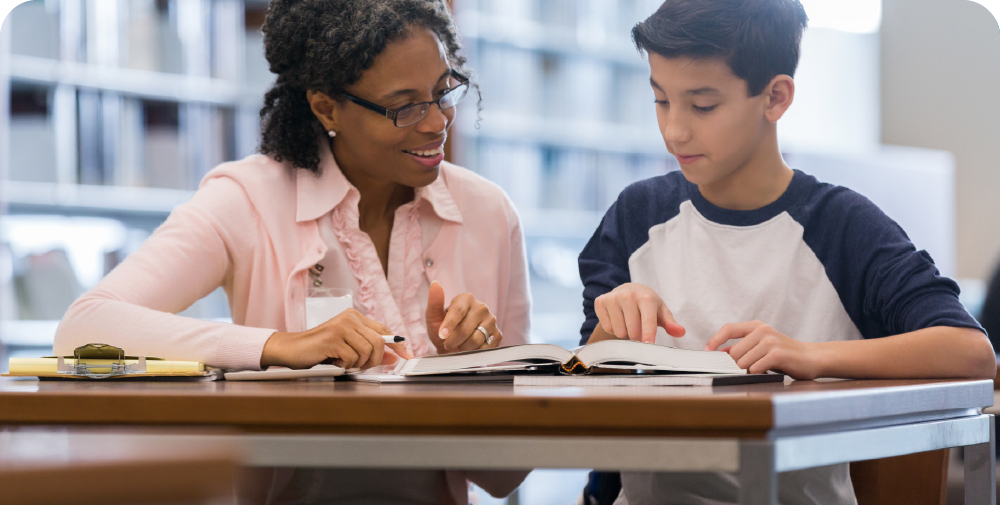 Teacher and student, one-on-one.