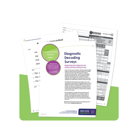 Sample diagnostic decoding assessment forms.